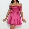 Luxe Language Off Shoulder Mini Dress Berry