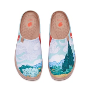 Van Gogh Wheatfield with Cypresses Malaga Slipper Men - 12