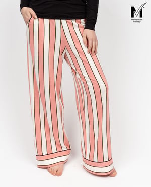 Bonnie Womens Stripe Printed Jersey Wide Leg Pyjama Bottoms - 28