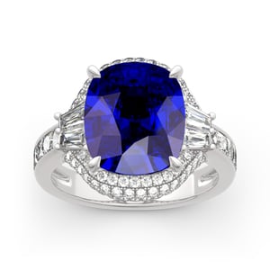 Jeulia Halo Cushion Cut Sterling Silver Ring