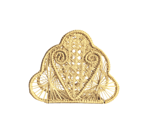 Hidden Hearts Handwoven Iraca Napkin Holder - Solid Color (one solid color) / Tan