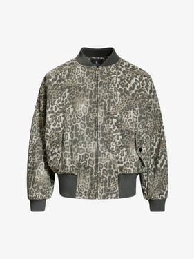 Vintage Leopard Print Bomber Jacket - 2540 - Leopard / 2XL