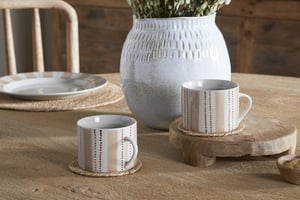 nkuku Patthar Mug Set Of 2 | Tableware | Cream/Clay | Large ()