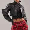 AKIRA Stack It Up Cropped Moto Jacket | Black | Size Small
