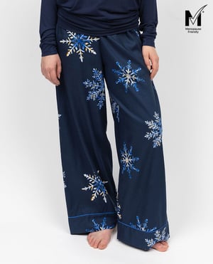 Frosty Womens Snowflake Print Wide Leg Pyjama Bottoms - 28