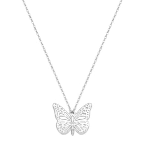Butterfly Pendant Necklace Sterling Silver