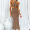 Not So Subtle Midi Dress Brown