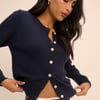 Navy Crew Neck Cardigan
