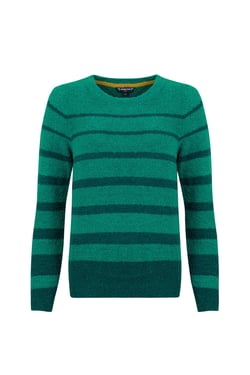Weird Fish Wanda Cosy Knit Stripe Jumper Green Ivy Size 10