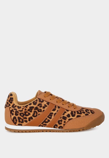 Panther Leopard Print Microfiber Sneakers