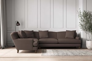 nkuku Deni Left Hand Corner Sofa | Make To Order | Grand | Recycled Cotton Mocha