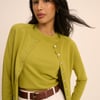 Chartreuse Green Crew Neck Cardigan