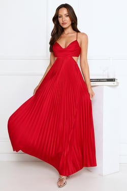 In My Prime Satin Maxi Dress Red