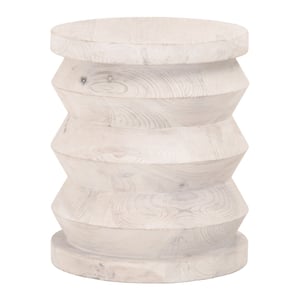 Pier Whitewash Reclaimed Pine Accent Table