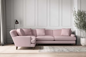 nkuku Deni Left Hand Corner Sofa | Make To Order | Grand | Recycled Cotton Lavender