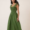 Green Ruffle Mona Midi Dress