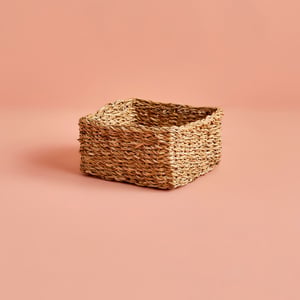 Kiara Wicker Square Decorative Basket - 9"×9"×4"