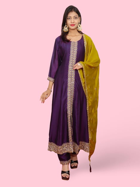 Woman's Anarkali Suit Set with Dupatta