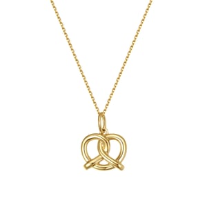 Playful Pretzel Pendant Necklace 14K Gold