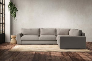 nkuku Guddu Large Right Hand Corner Sofa | Make To Order | Recycled Cotton Flax | No Colour
