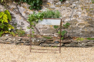 nkuku Narlu Wide Standing Planter | Vases & Planters | One Size | Aged Zinc