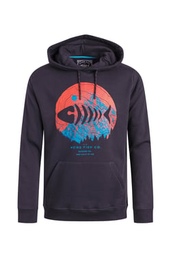 Weird Fish Bryant Graphic Pop Over Hoodie Midnight Size XL