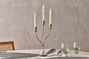 nkuku Palani Candelabra | Candles Holders & Lanterns | Small | Antique Brass