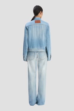 Victoria Beckham Denim Trucker Jacket In Heritage Blue - 14 - Womens