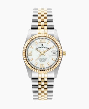Inspiration Roman 34mm Three-hands Date Two-tone White dial Stainless steel swiss watch - 34 mm