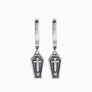 Jeulia "Dead to Me" Cross Sterling Silver Earrings