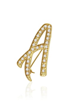 Cicy Bell Womens Letter A Gold Brooch Pins - Letter A