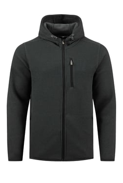 Weird Fish Lockie Full Zip Bonded Fleece Hoodie Washed Black Size L