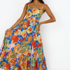 Blossom Garden Maxi Dress Orange