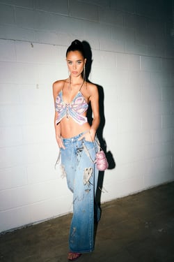 AKIRA The Best One Yet Relaxed Fit Bling Denim Jeans | Size 1X