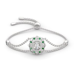 Jeulia Cinderella Halo Radiant Cut Sterling Silver Bracelet
