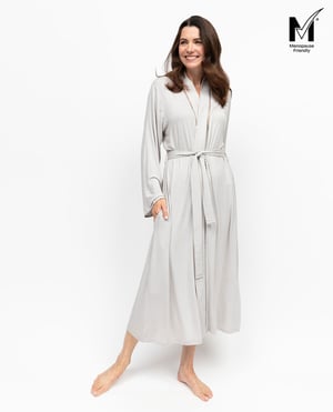 Willow Womens Lace Detail Jersey Long Dressing Gown - 18