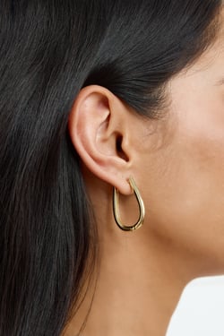 Halo Hoops Earrings Gold