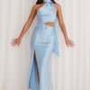 Francesca Satin Midi Dress Blue