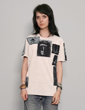 Saint' Multipatch T-Shirt in Ecru