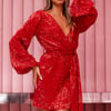 HELLO MOLLY Static Memory Sequin Dress Red