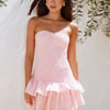Spring Break Getaway Strapless Mini Dress Blush