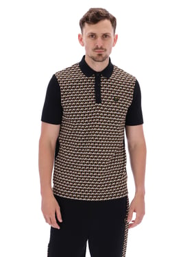 Saro Geo Pattern Polo - 4XL