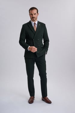 Bromley Olive Green Double Breasted Suit
