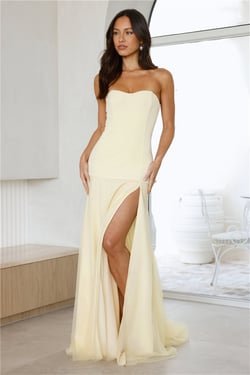Candlelit Soirée Strapless Maxi Dress Butter