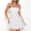 Spectacular Sequin Strapless Mini Dress White