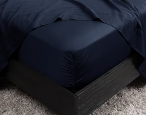 QE Home 350TC BeechBliss TENCEL™ Modal Fitted Sheet in Deep Space, Blue, Queen