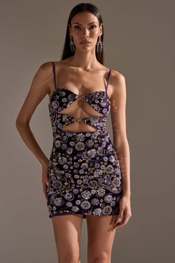 AKIRA Runaway Beaded Mini Dress | Size XL