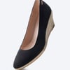 Roses Canvas U Cut Espadrille Wedges