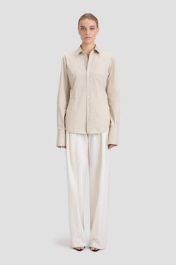 Victoria Beckham Tab Shirt In Pumice - Size 4 UK