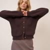 Brown Stitch Bomber Cardigan